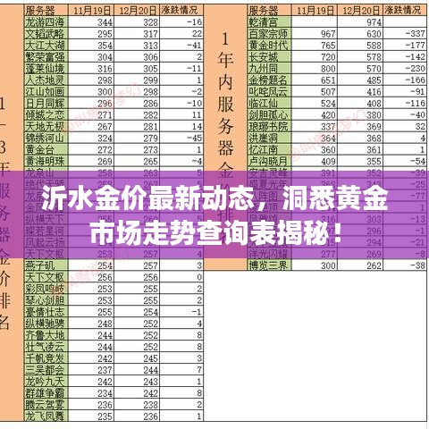沂水金價最新動態(tài)，洞悉黃金市場走勢查詢表揭秘！