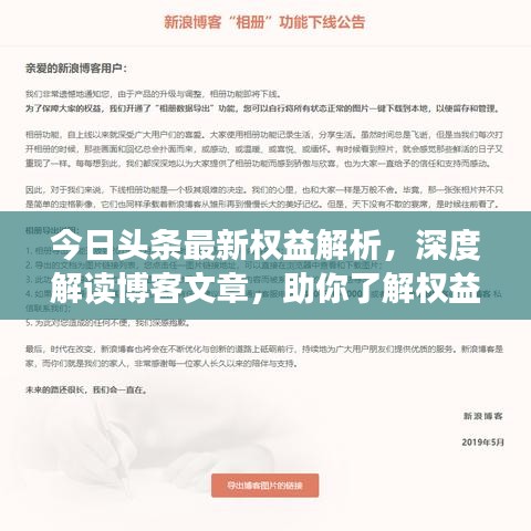 今日頭條最新權益解析，深度解讀博客文章，助你了解權益細節(jié)