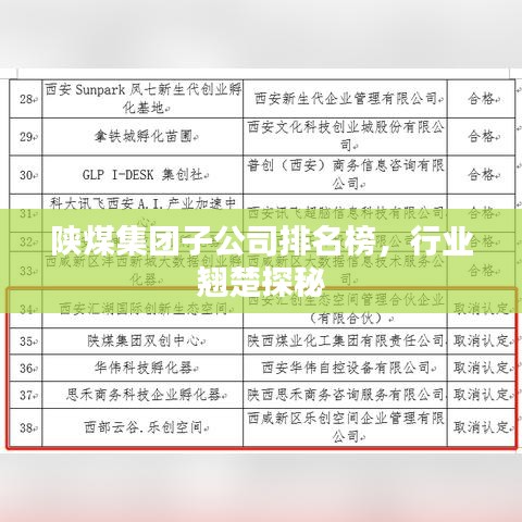 陜煤集團(tuán)子公司排名榜，行業(yè)翹楚探秘