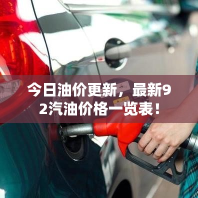今日油價更新，最新92汽油價格一覽表！