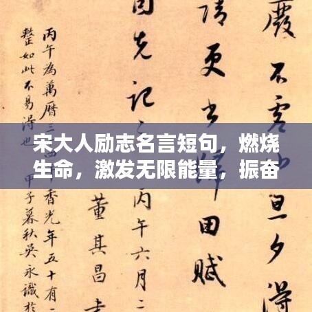 宋大人勵(lì)志名言短句，燃燒生命，激發(fā)無限能量，振奮人心！