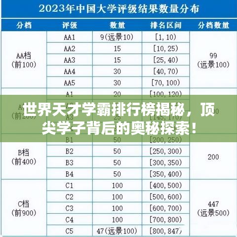 世界天才學(xué)霸排行榜揭秘，頂尖學(xué)子背后的奧秘探索！